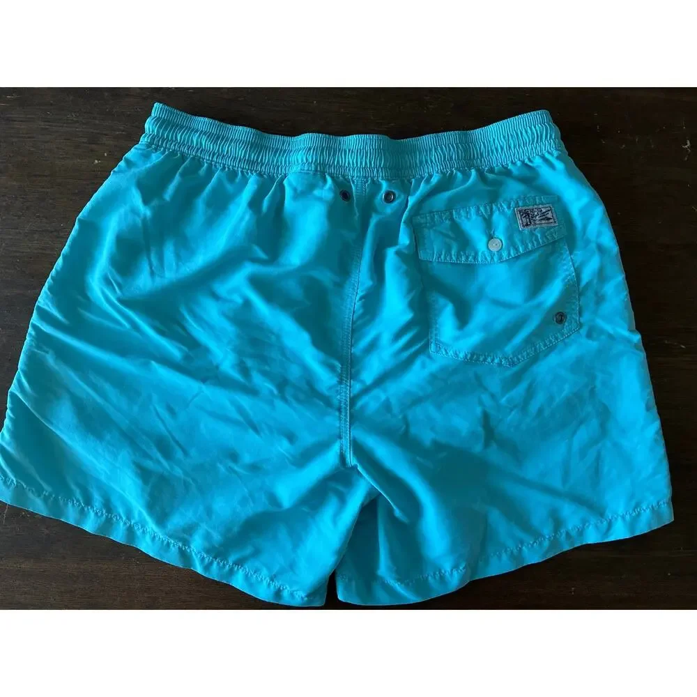 Polo Ralph Lauren Mens XL Teal Swim Trunks Shorts Mesh Lined Pony Logo 5 In